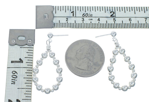 Sterling Silver Navajo Bead Post Dangle Earrings X10283